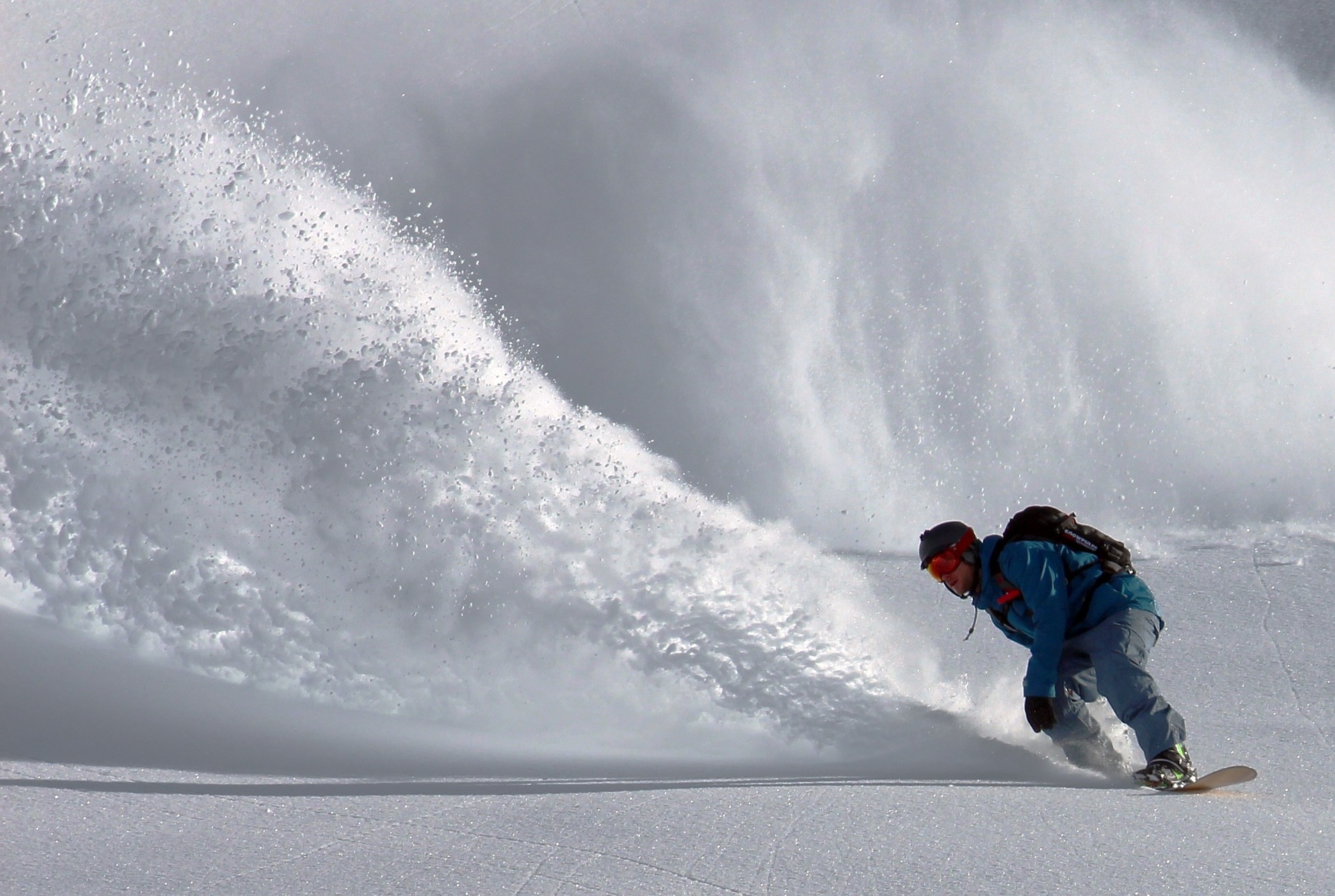 A person snowboarding